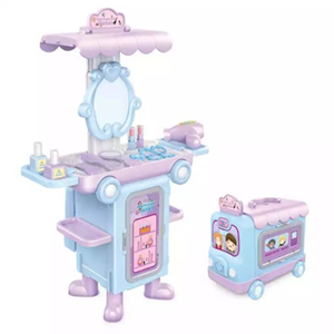 اسباب بازی ست میز آرایشی اتوبوسی Bus dressing table toy set 2in1_اسباب بازی لوازم خانگی